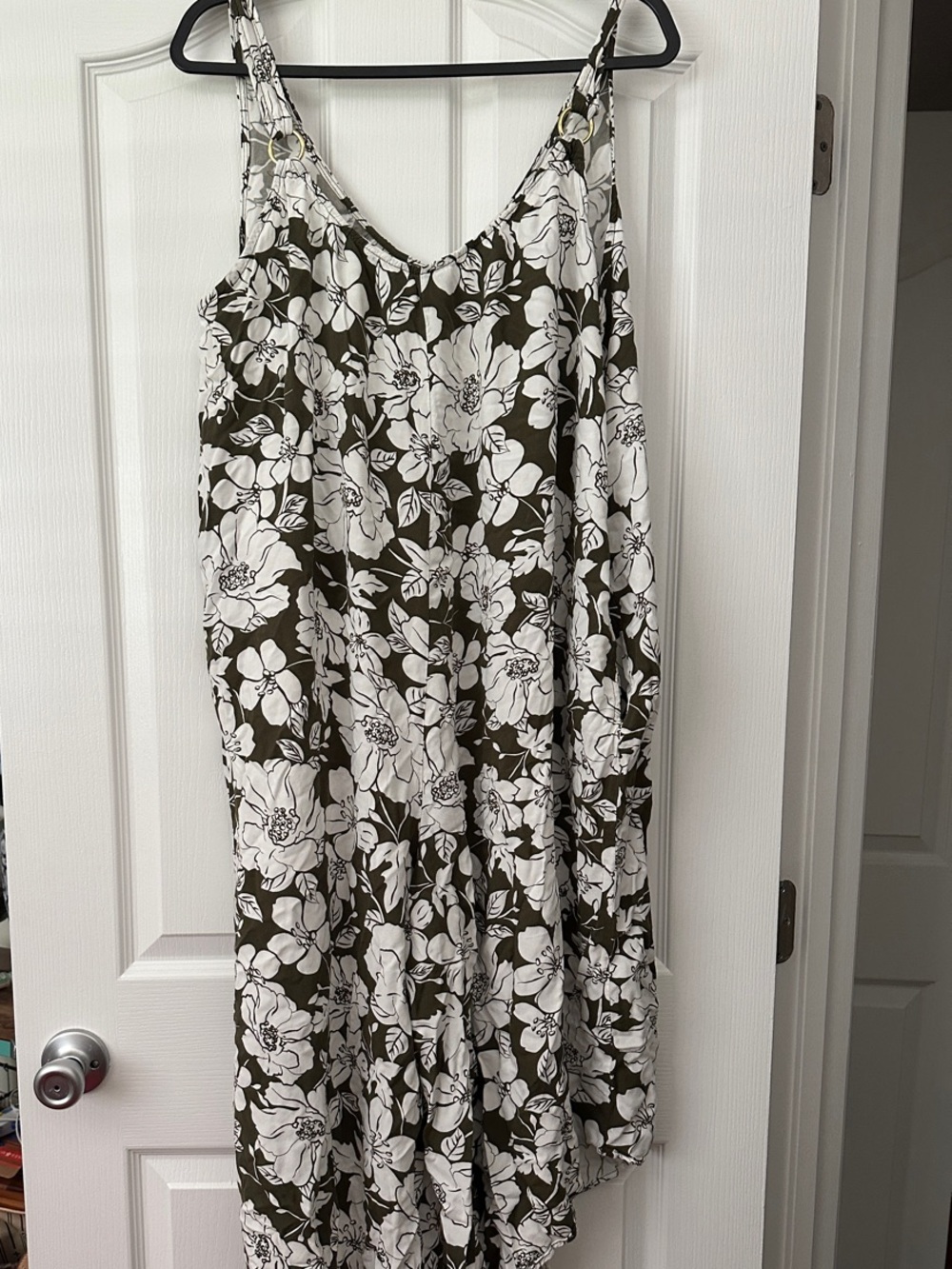 Harlow & Rose Floral Romper in Olive and White